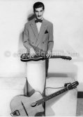 Edward Quinn as "Eddy Quinero, le célèbre guitariste électrique". Monaco, about 1948. - Photo by Edward Quinn