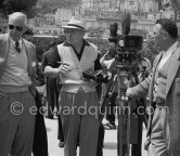 On the set of the film "The Racers". Director Henry Hathaway (with hat). Monaco 1954. - Photo by Edward Quinn
