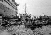 Arrival of Grace Kelly on the liner S.S. Constitution which brought her to Monaco for her marriage. Prince Rainier fetches her on his yacht Deo Juvante II. Monaco 1956. - Photo by Edward Quinn