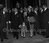 Prince Albert, Prince Rainier, Princess Grace, Jacques-Yves Cousteau, 50th anniversary of the Monaco Oceanographic Museum, Monaco Ville 1960. (Grace Kelly) - Photo by Edward Quinn