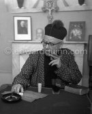 Father Tucker, known as the "troubadour du Bon Dieu". He was the chaplain for the Palace of Monaco and gray eminence of Prince Rainier, he was also chanoine of St. Roman. Monaco 1954. - Photo by Edward Quinn