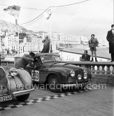 N° 239 Wilkins / Baxter on Jowett Jupiter taking part in the regularity speed test on the circuit of the Monaco Grand Prix. Rallye Monte Carlo 1951. - Photo by Edward Quinn