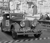 N° 312 Polis / Sevenstern on Bentley 4¼-litre 4-door sports saloon by Park Ward taking part in the regularity speed test on the circuit of the Monaco Grand Prix. Rallye Monte Carlo 1951. - Photo by Edward Quinn
