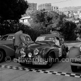 Winner in the 1500cc. class N° 267 Ellison / Robinson on Jowett Jupiter taking part in the regularity speed test on the circuit of the Monaco Grand Prix. Rallye Monte Carlo 1951. - Photo by Edward Quinn