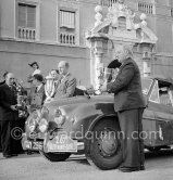 Winner of the category 1100 - 1500 cm3 # 267 Ellison — Robinson, Jowett Jupiter. Far left Antony Noghès, founder of the Monaco Grand Prix, who also helped create the Rallye Monte-Carlo in 1911.  Rallye Monte Carlo 1951. - Photo by Edward Quinn