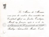 Original invitation to the Cocktail on the occasion of the Rallye Monte Carlo 1952 - Photo by Edward Quinn