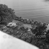 A view of the rallye cars in the closed park (parc fermé). Rallye Monte Carlo 1953. - Photo by Edward Quinn