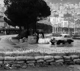 N° 251 Harper / Humphey on Sunbeam Talbot MK III taking part in the regularity speed test on the circuit of the Monaco Grand Prix. Rallye Monte Carlo 1955. - Photo by Edward Quinn