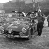 N° 221 Becker / Becker on Mercedes-Benz 300S. Rallye Monte Carlo 1956. - Photo by Edward Quinn