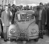 N° 331 Grosgogeat / Biagini on DKW 900. 1st in Cat. 1, Classe 3. Rallye Monte Carlo 1956. - Photo by Edward Quinn