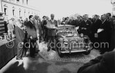 N° 128 Gatsonides / Becquart on Triumph TR3. 1st in Cat 2, Classe 2. Rallye Monte Carlo 1958. - Photo by Edward Quinn
