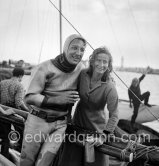 Dimitri Rebikoff and his Swiss wife Ada Niggeler, were amongst the great pioneers of diving, and underwater photography in particular. Cannes 1955. - Photo by Edward Quinn