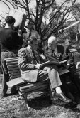 Jean Renoir talks to Huw Wheldon about his father, the painter Auguste Renoir. BBC program Monitor, episode Father and Son. At Domaine des Collettes, the estate of the Renoir family. Cagnes-sur-Mer 1962. - Photo by Edward Quinn
