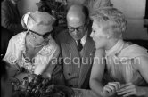 Ginger Rogers, Kim Novak (r) and Philippe Erlanger, founder of the Festival. Cannes Film Festival 1956. - Photo by Edward Quinn