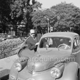 Roberto Rossellini, husband of Ingrid Bergman. Monte Carlo 1952. Car: 1948-54 Panhard Dyna X (dite "Louis XV" ou "le Crapaud" - "The Toad") - Photo by Edward Quinn