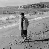 Françoise Sagan at the beach. Cannes 1954. - Photo by Edward Quinn