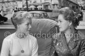 Romy Schneider and her mother Magda. Cannes Film Festival 1957. - Photo by Edward Quinn
