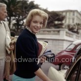 Romy Schneider during filming of "L’ange blanc". Monte Carlo 1959. Car: DKW - Photo by Edward Quinn
