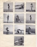 Pin-up Sebastienne. Cannes 1951. Contact prints. Photos from original negatives available. - Photo by Edward Quinn