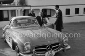 The Shah of Persia and Soraya in front of his yacht Chashvar. Nice 1957. Car: Mercedes-Benz 300 SL - Photo by Edward Quinn