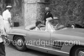 The Shah of Persia and Soraya. Antibes 1957. Car: Mercedes-Benz 300 SL - Photo by Edward Quinn