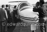 The Shah of Persia and his daughter Princess Shanaz with his plane. Nice Airport 1958. - Photo by Edward Quinn
