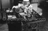 The desk of Georges Simenon at his Villa Golden Gate. Cannes 1955. - Photo by Edward Quinn