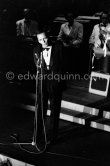 Frank Sinatra in performance during the gala at the Sporting d'Eté, Monte Carlo 1958. - Photo by Edward Quinn