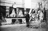 Graham Sutherland works on curtains for Coventry Cathedral. Menton, date unknown - Photo by Edward Quinn