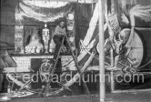 Graham Sutherland works on curtains for Coventry Cathedral. Menton, date unknown - Photo by Edward Quinn