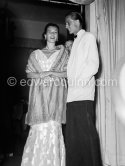 Baron Heinrich von Thyssen and  wife Nina at Polio Gala, Sporting d’Eté. Monte Carlo 1954 - Photo by Edward Quinn