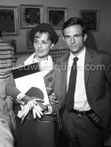 François Truffaut and Jeanne Moreau. Cannes 1961. - Photo by Edward Quinn