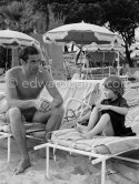 Roger Vadim and his daughter Nathalie. Saint-Tropez 1961. - Photo by Edward Quinn