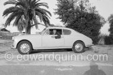 Henri Vidal. Studios de la Victorine, during filming of "Voulez-vous danser avec moi?". Nice 1959. Car: 1958 Lancia Aurelia B20 Gran Turismo 2500 - Photo by Edward Quinn