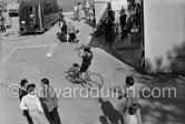 Evening entertainment on a square in Villefranche 1950. - Photo by Edward Quinn