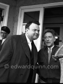 Jean Cocteau and Orson Welles. Nice Airport 1952. - Photo by Edward Quinn