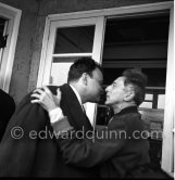 Jean Cocteau and Orson Welles. Nice Airport 1952. - Photo by Edward Quinn