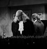 Orson Welles playing the role of Benjamin Franklin in the film "La Fayette" at the Studios de la Victorine in Nice 1961. - Photo by Edward Quinn