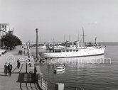Yacht Olnico. Monaco harbor, about 1951. - Photo by Edward Quinn
