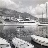 Onassis' yacht Christina with G-AOFN Piaggio P.136-L2 C/N 195. Monaco harbor 1955. - Photo by Edward Quinn