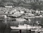 Yacht Christina of Aristotle Onassis. Monaco harbor with the casino in the background 1957. - Photo by Edward Quinn