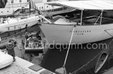 Food supply. Yacht Christina of Aristotle Onassis. Monaco harbor 1959. - Photo by Edward Quinn