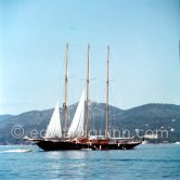 Stavros Niarchos' Schooner "Le Creole". Near Villefranche, 1955 - Photo by Edward Quinn