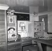 On Prince Rainier's luxury yacht Deo Juvante II anchored in Monaco harbor, 1953. - Photo by Edward Quinn