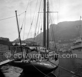 Yacht Favorita, anchored in Monaco harbor, 1954. - Photo by Edward Quinn