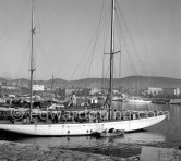 Yacht Ingeborg. Cannes, about 1953. - Photo by Edward Quinn