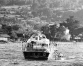 50-knot jet-engined Vosper-built yacht Mercury of Stavros Niarchos. Made the 500km from Barcelona to antibes in less than six hours. Antibes 1961. - Photo by Edward Quinn