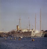 Not identified yachts. Second from left: Huong Giang, the yacht of the Emperor Bao-Dai of Vietnam. Monaco harbor in the '50s - Photo by Edward Quinn